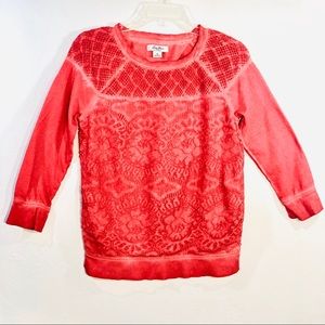 Lucky Bliss by Lucky Brand Orange Top Crotchet S